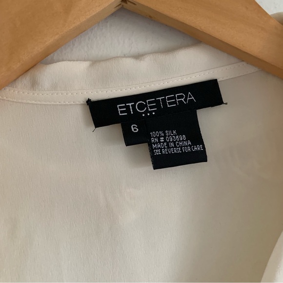 Etcetera Silk Ivory Cream V-Neck Wrap Blouse, 6 - Picture 3 of 14
